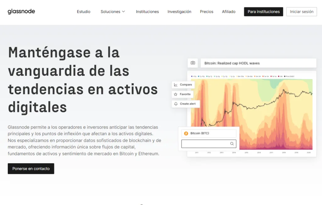 Datos de mercado en cadena con Glassnode inteligencia para traders