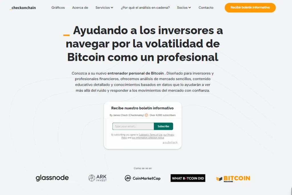 Datos e insights de mercado con Checkonchain.com