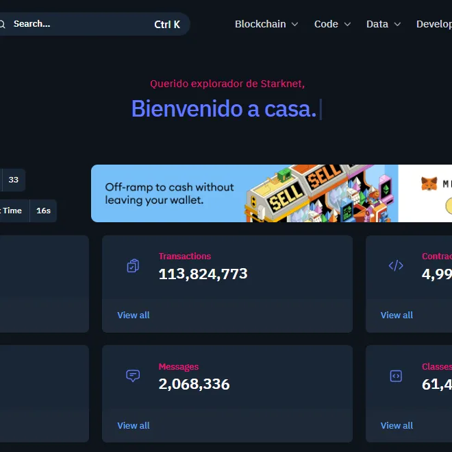 Explora datos en tiempo real de StarkNet con Starkscan