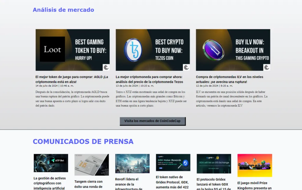 Trading en Tiempo Real en CoinCodeCap.com